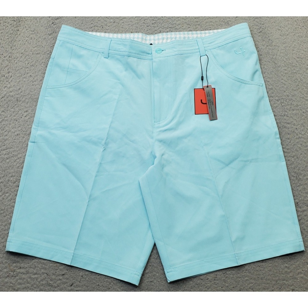 Short Par 4 Golf Shorts Mens 36 Blue Performance Soft Stretch Flat Front Outdoor
